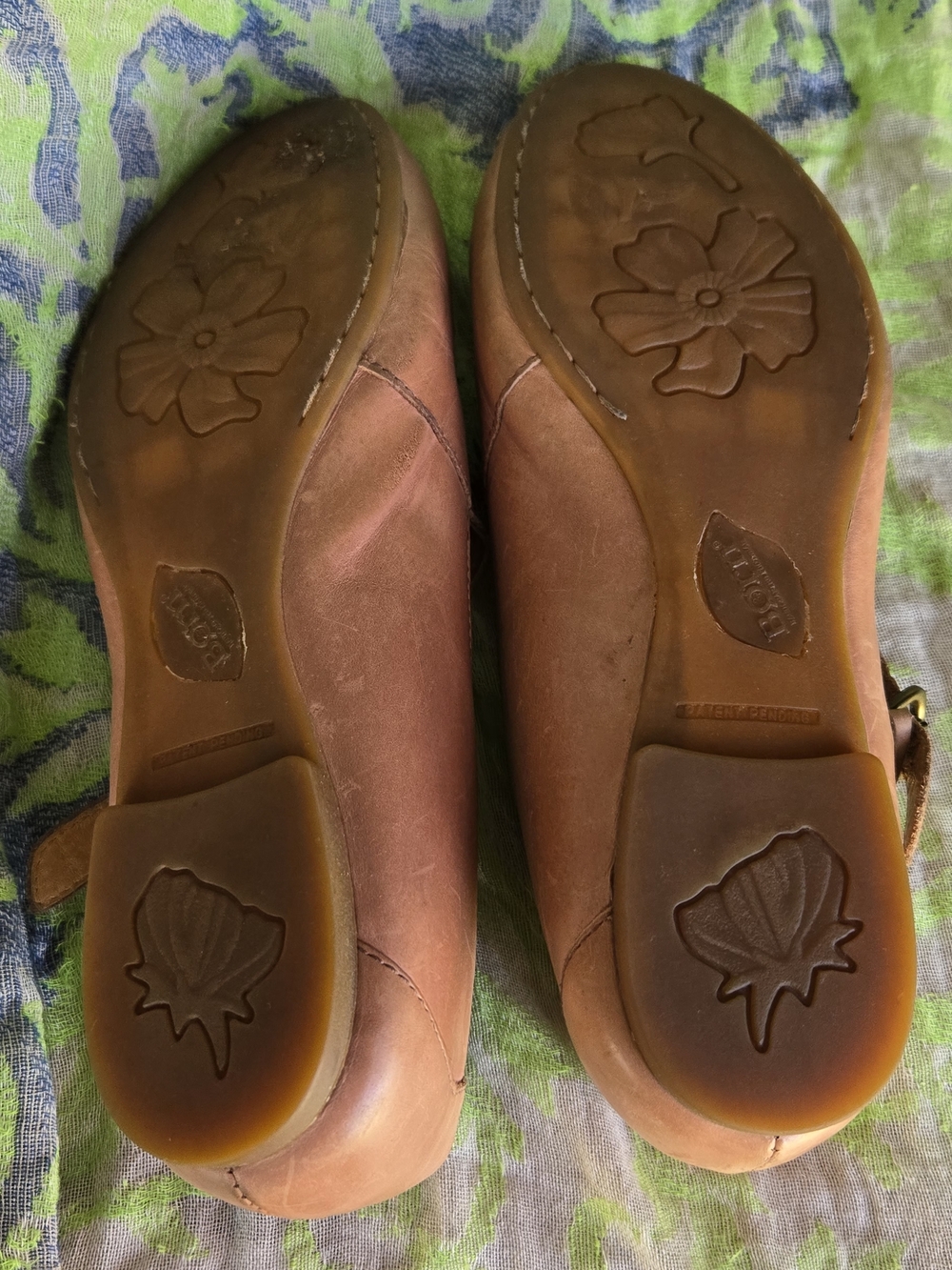 Born Pink-Tan Leather Mary Jane Flats with Buckle Strap - Picture 7 of 8